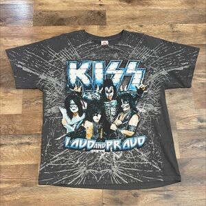 KISS 2012 "The Tour" Loud and Proud Concert T-Shirt Shattered Mirror